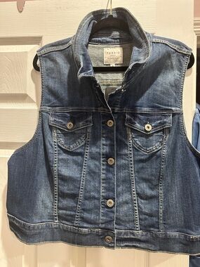 torrid Dark Wash Denim Vest with Button Front